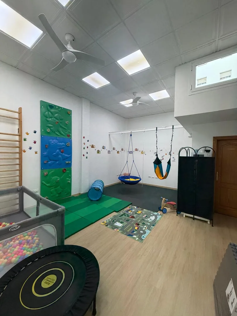 Sala Chloe de Nümia, gimnasio sensorial con columpios y material psicomotor